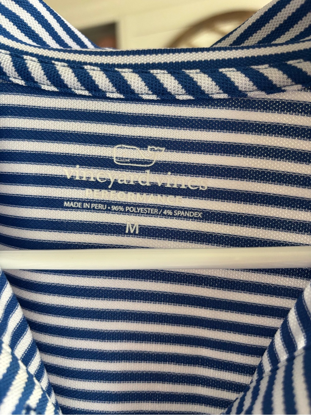 Vineyard Vines Navy and White Striped Performance Top